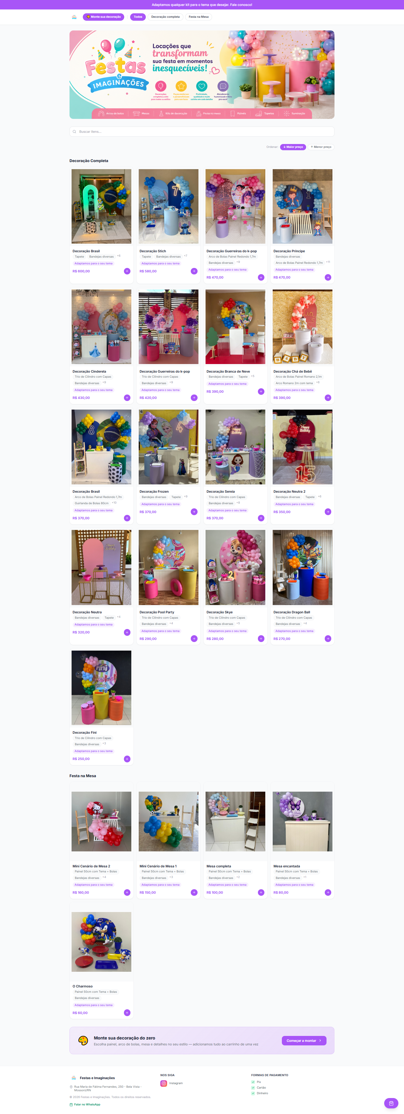 Catálogo público do Locanow
